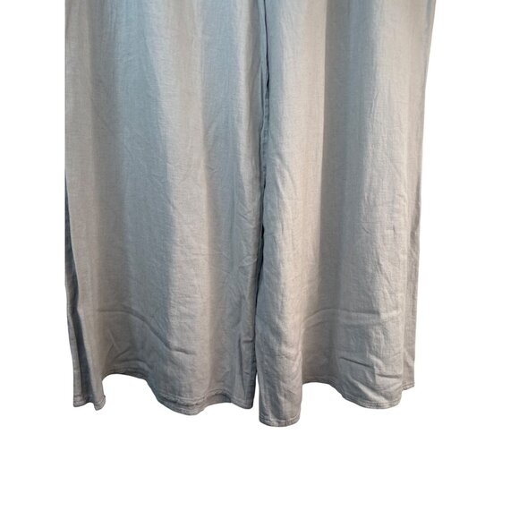 2/$30 NWT ZARA Medium Pale Gray Linen-Blend Wide-Leg Trousers High Waisted - Picture 8 of 14